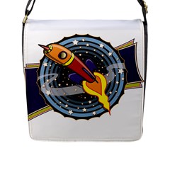 Rocket Space Clipart Illustrator Flap Closure Messenger Bag (l)