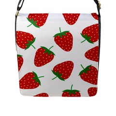 Seamless Pattern Fresh Strawberry Flap Closure Messenger Bag (l)