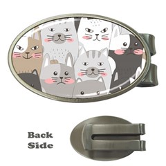 Cute Cats Seamless Pattern Money Clips (oval)  by Sarkoni
