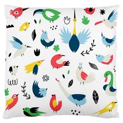 Vector Set Isolates With Cute Birds Scandinavian Style Large Cushion Case (two Sides) by Apen