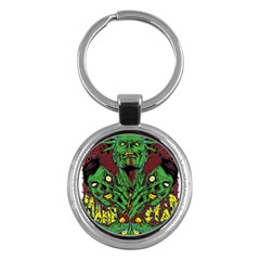 Zombie Star Monster Green Monster Key Chain (round) by Sarkoni