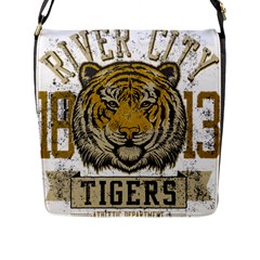 1813 River City Tigers Athletic Department Flap Closure Messenger Bag (l) by Sarkoni