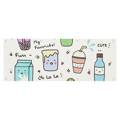 Drinks Cocktails Doodles Coffee Banner And Sign 8  X 3  by Apen