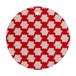 Christmas Snowflakes Background Pattern Ornament (Round)