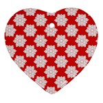 Christmas Snowflakes Background Pattern Ornament (Heart)
