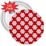 Christmas Snowflakes Background Pattern 3  Buttons (100 pack) 