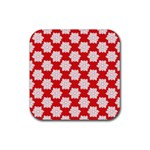 Christmas Snowflakes Background Pattern Rubber Coaster (Square)
