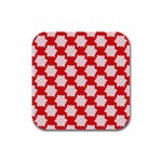 Christmas Snowflakes Background Pattern Rubber Square Coaster (4 pack)