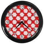 Christmas Snowflakes Background Pattern Wall Clock (Black)