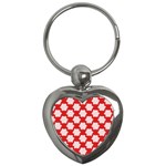 Christmas Snowflakes Background Pattern Key Chain (Heart)