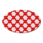 Christmas Snowflakes Background Pattern Oval Magnet