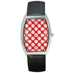 Christmas Snowflakes Background Pattern Barrel Style Metal Watch