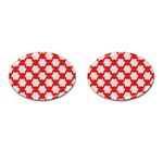 Christmas Snowflakes Background Pattern Cufflinks (Oval)