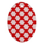 Christmas Snowflakes Background Pattern Oval Ornament (Two Sides)