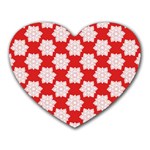 Christmas Snowflakes Background Pattern Heart Mousepad