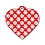 Christmas Snowflakes Background Pattern Dog Tag Heart (Two Sides)