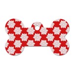 Christmas Snowflakes Background Pattern Dog Tag Bone (One Side)