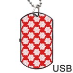 Christmas Snowflakes Background Pattern Dog Tag USB Flash (One Side)