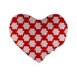 Christmas Snowflakes Background Pattern Standard 16  Premium Flano Heart Shape Cushions