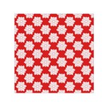 Christmas Snowflakes Background Pattern Square Satin Scarf (30  x 30 )