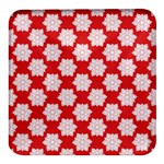 Christmas Snowflakes Background Pattern Square Glass Fridge Magnet (4 pack)