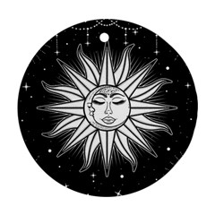 Sun Moon Star Universe Space Round Ornament (two Sides)
