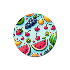 Fruits Sweet Pattern Rubber Coaster (round) by Ravend