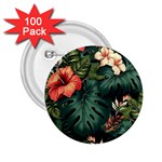 Flowers Monstera Foliage Tropical 2.25  Buttons (100 pack) 
