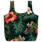 Flowers Monstera Foliage Tropical Full Print Recycle Bag (XL)