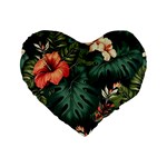 Flowers Monstera Foliage Tropical Standard 16  Premium Flano Heart Shape Cushions
