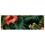 Flowers Monstera Foliage Tropical Banner and Sign 12  x 4 