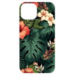 Flowers Monstera Foliage Tropical iPhone 14 Black UV Print Case