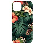 Flowers Monstera Foliage Tropical iPhone 14 Plus Black UV Print Case