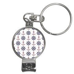Nautical Seamless Pattern Nail Clippers Key Chain by Grandong