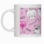 Cute Cat Kitten Cartoon Doodle Seamless Pattern White Mug