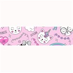 Cute Cat Kitten Cartoon Doodle Seamless Pattern Large Bar Mat