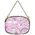 Cute Cat Kitten Cartoon Doodle Seamless Pattern Chain Purse (One Side)