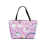 Cute Cat Kitten Cartoon Doodle Seamless Pattern Classic Shoulder Handbag