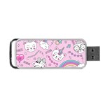 Cute Cat Kitten Cartoon Doodle Seamless Pattern Portable USB Flash (Two Sides)