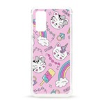 Cute Cat Kitten Cartoon Doodle Seamless Pattern Samsung Galaxy S20 6.2 Inch TPU UV Case