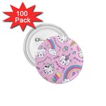 Beautiful Cute Animals Pattern Pink 1.75  Buttons (100 pack) 