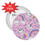 Beautiful Cute Animals Pattern Pink 2.25  Buttons (10 pack) 