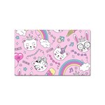 Beautiful Cute Animals Pattern Pink Sticker (Rectangular)