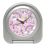 Beautiful Cute Animals Pattern Pink Travel Alarm Clock