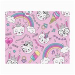 Beautiful Cute Animals Pattern Pink Small Glasses Cloth