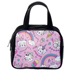 Beautiful Cute Animals Pattern Pink Classic Handbag (One Side)