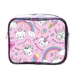 Beautiful Cute Animals Pattern Pink Mini Toiletries Bag (One Side)