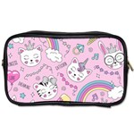 Beautiful Cute Animals Pattern Pink Toiletries Bag (Two Sides)
