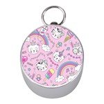 Beautiful Cute Animals Pattern Pink Mini Silver Compasses
