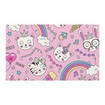 Beautiful Cute Animals Pattern Pink Banner and Sign 5  x 3 